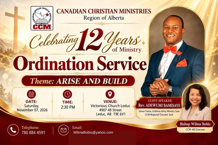 CCM Alberta Ordination Service 2026
